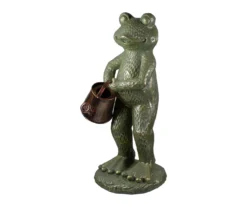 17" Gold Verdigris Watering Can Frog Statue -RAZOR COSCO SHOP 810616818 A0 5