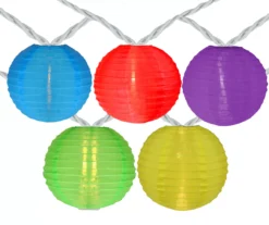 Northlight 9.5' Multi-Color Paper Lantern Mini Light Set, 10-Lights