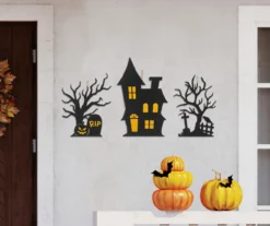 Haunted House, Pumpkin & Graveyard 3-Piece Yard Stake Set -RAZOR COSCO SHOP 810671251 A0 2