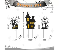 Haunted House, Pumpkin & Graveyard 3-Piece Yard Stake Set -RAZOR COSCO SHOP 810671251 A0 7